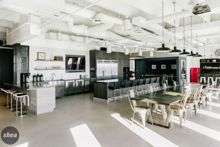 coworking space and kitchen created by Shea Design